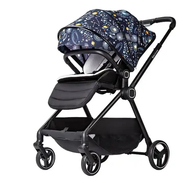 Good Quality Aluminum Frame Four Wheels Two-Way Lightweight Foldable Baby Strollers Prams 2 In 1