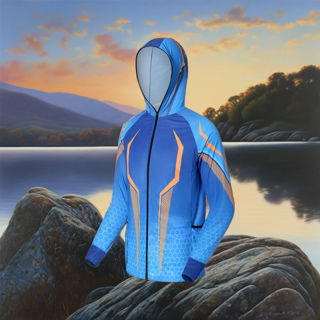 Breathable Quick-Drying Sun Protective Hooded Fishing Coat Long Sleeves Windproof Waterproof Plus Size Adults Fishing Clothing