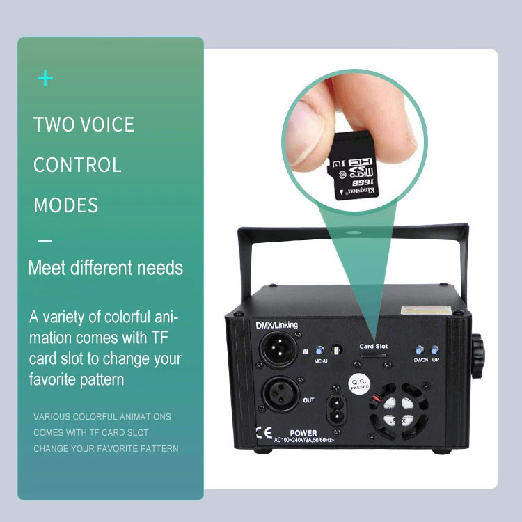 Full Color 3d Pattern Animation Sound Activated Laser Scanner Beam Dmx512 Stage Projection Light For Christmas Halloween Bar Ktv