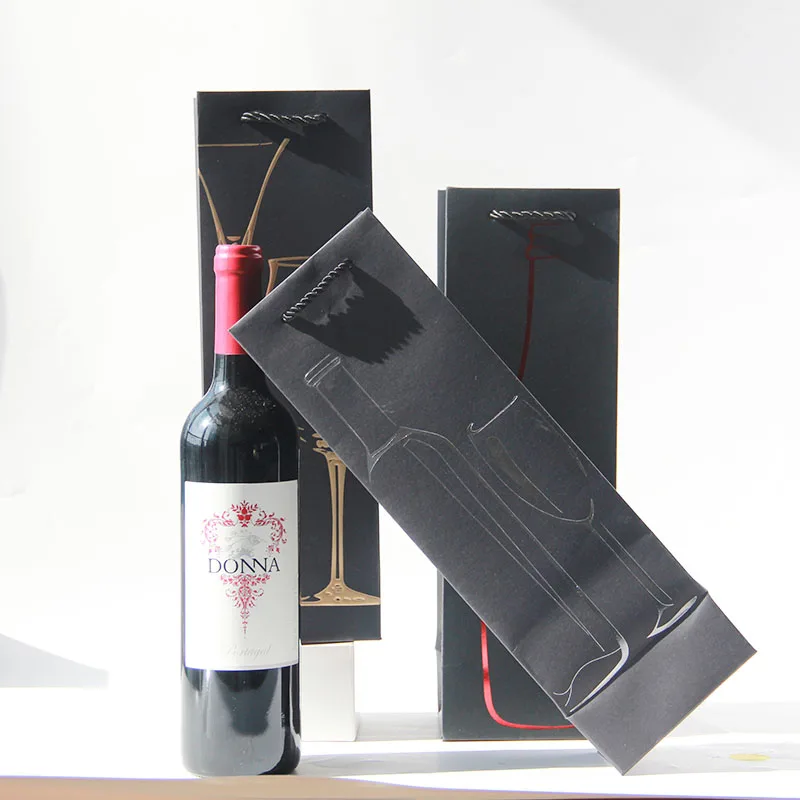 Customizable Black Square Gift Boxes Shopping Jewelry Wine Paper Bags for Clothing and Other Gifts With UV /Golden Foil