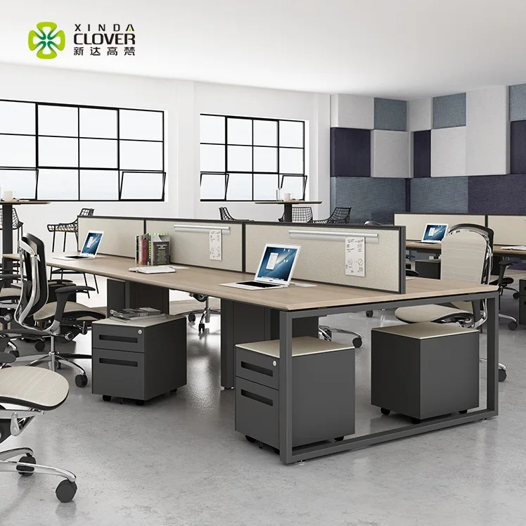 Office Workstations Desks Furniture Modern 4 Person Computer Dual Double Workstation Desk