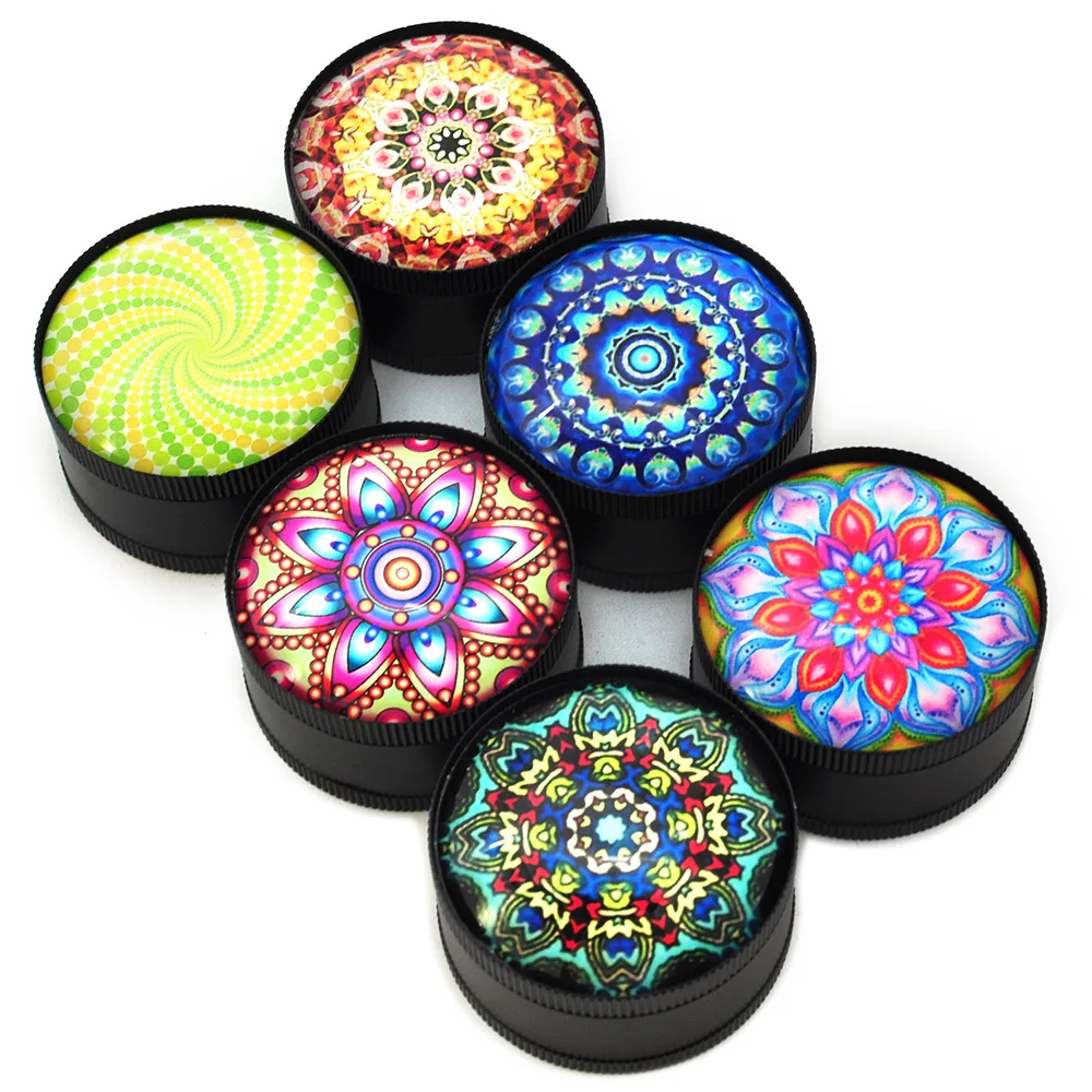 
WX80 New Type 52mm Zinc Alloy tobaco herb grinder Smoke Crystal Figure 3 Layer Smoke herb grinder custom 