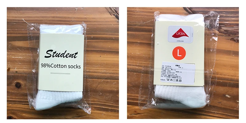  3 pairs a lot Student socks 98% cotton Double needle high quality school boys girls uniform white color for