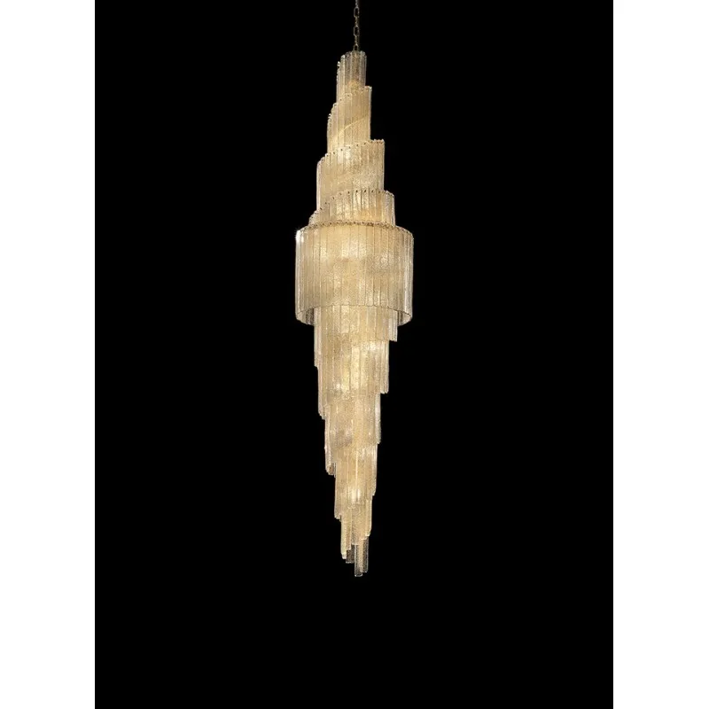 Wholesale Italian Gold Crystal Lightings Home Hotel Decor Modern Chandelier Ceiling spiral Luxury Hanging Lights For Staircase