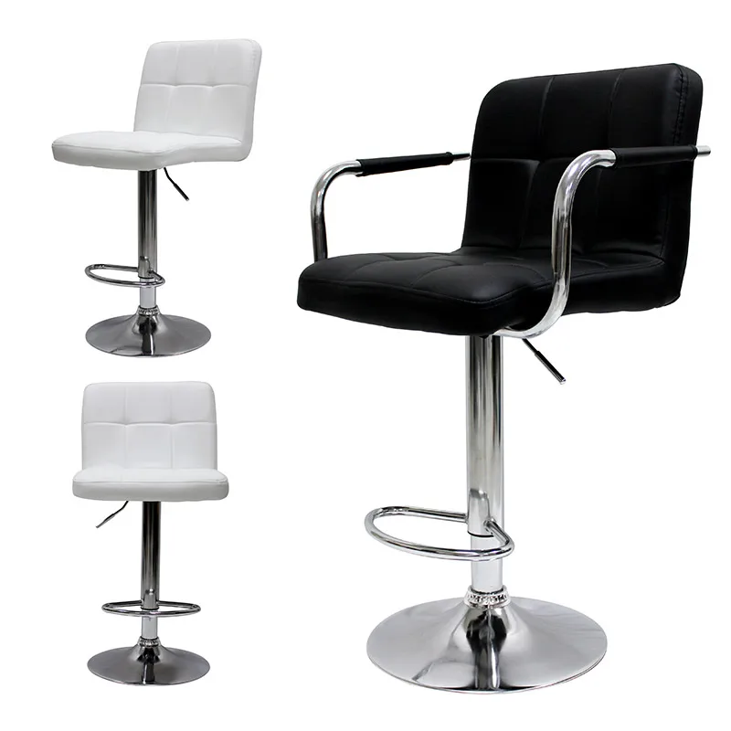 wholesale upholstered black white silver high rotating swivel home breakfast counter restaurant bar chair bar stool for kitchen