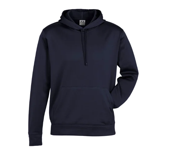 Mens black grey navy 100% Polyester Performance Fleece 245 GSM Kangaroo front pocket Matching loose fit hem ribbing Hype Hoodie