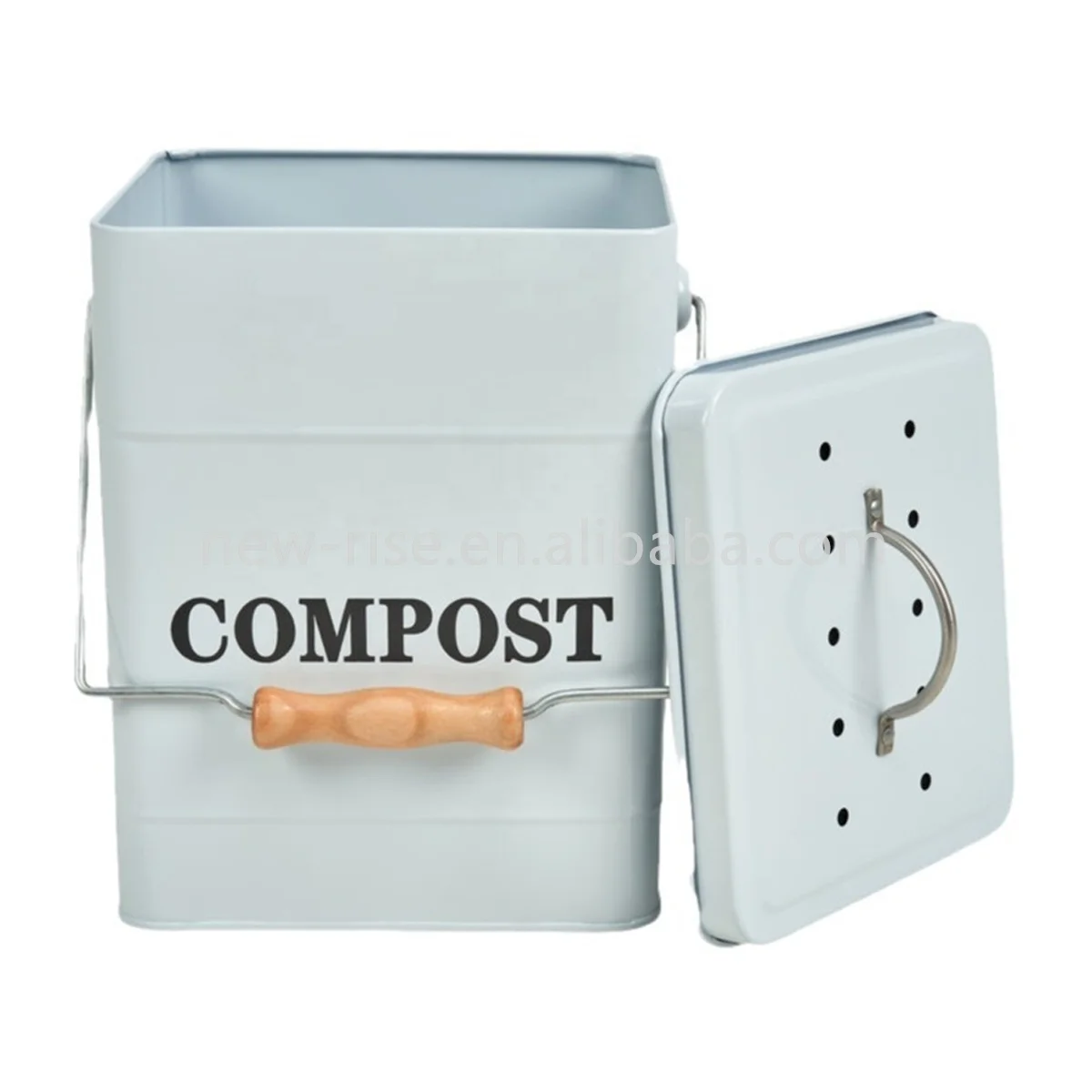 Compost Bin Kitchen Bucket with Handle Counter Odorless Indoor Countertop Compost Bin with Lid