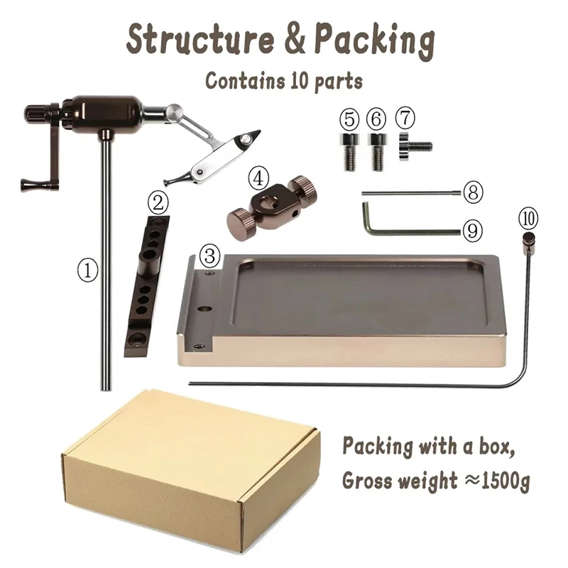 Fly Fishing Equipment Lure Maker Tackle Kit 360 Degree Rotary Fly Tying Vise Artificial Flies Making Tool With Base Adjustable