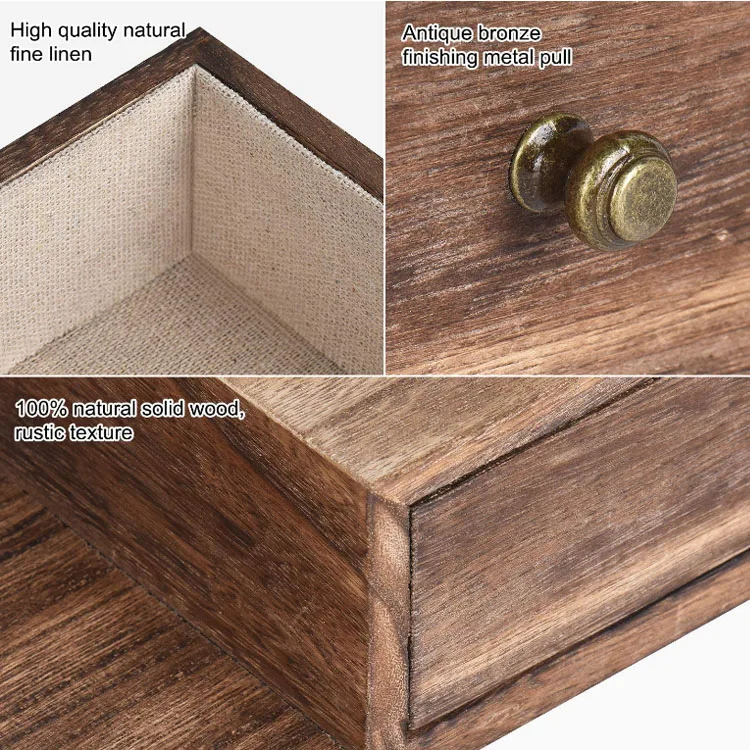 
Hot sale rustic natural carbonized black floating shelf with drawer multi purpose floating shelf 