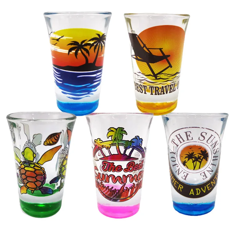 Factory wholesale souvenir shot glasses customized logo whiskey glass