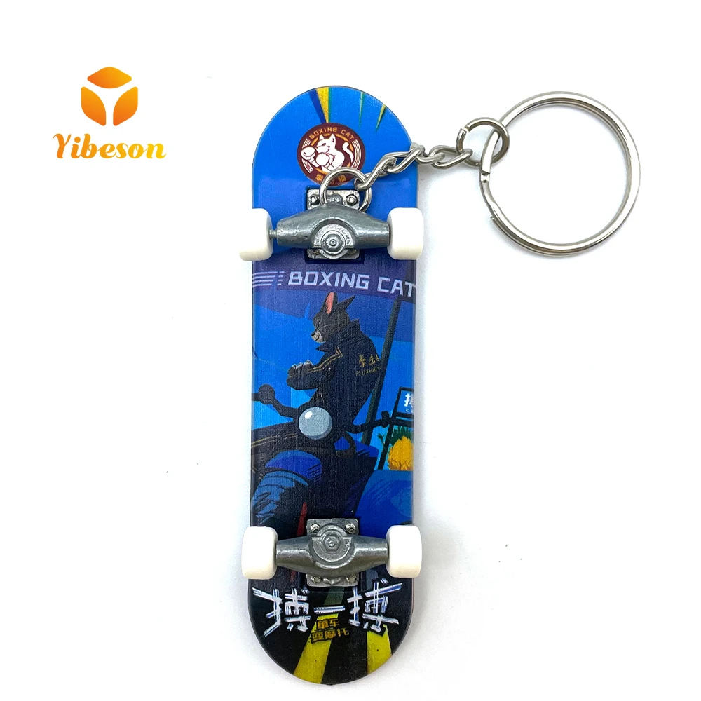 OEM ODM Custom Brasil Grey 26mm Metal Die Cast Stand Fingerboards Finger Skateboard With Keychain