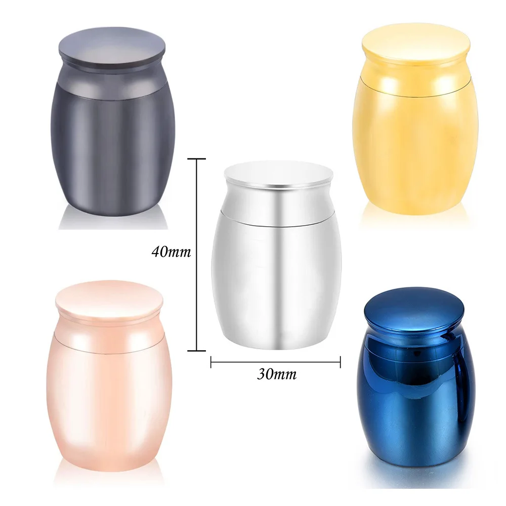Factory hot Custom High 40mm Decorative Memorial Keepsake Stainless Steel Cremation Urns for Pet Ashes