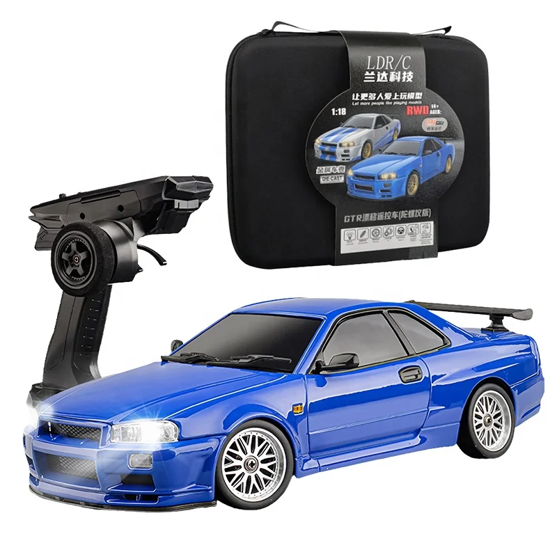 Полная пропорциональная 1899 LDRC NSX RC дрифтерная Автомобильная 1/18 шкала 2 4 г RWD GTR R34 с гироскопами дрейфующие Легкосплавные корпуса гоночная модель