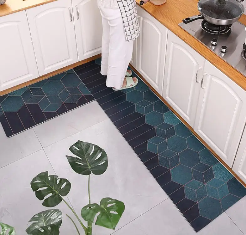 Custom Kitchen-Mats-for-Floor 2 Pieces Kitchen carpet Mats Non Skid Washable Kitchen rugs