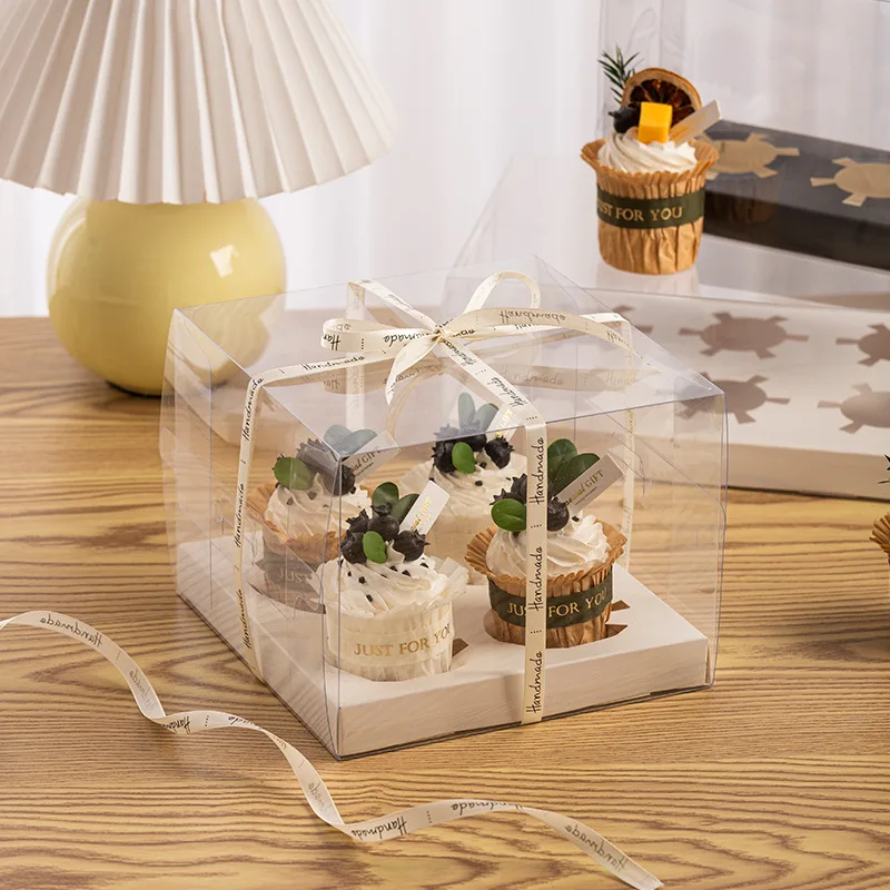 Custom Luxury Cupcake Box High Quality Wedding Cupcake Boxes With Clear Window