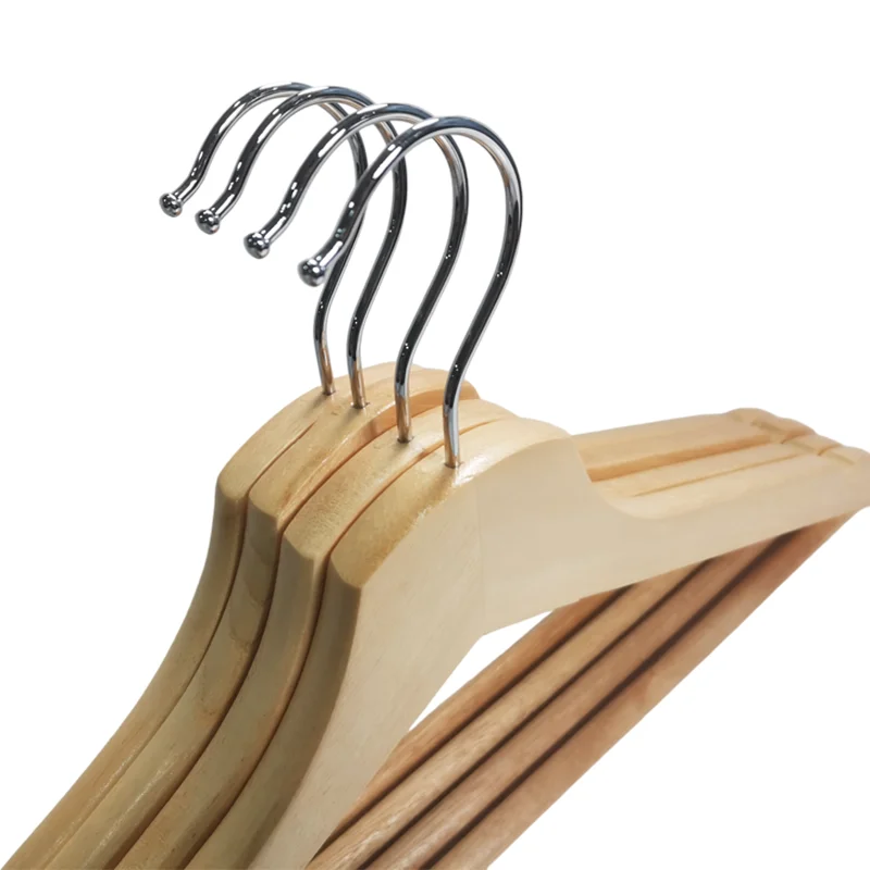 Factory Direct Custom Wholesale Premium Suit Coat Hanger round Wooden Brand Clothes Hanger Boutique Display Hanger
