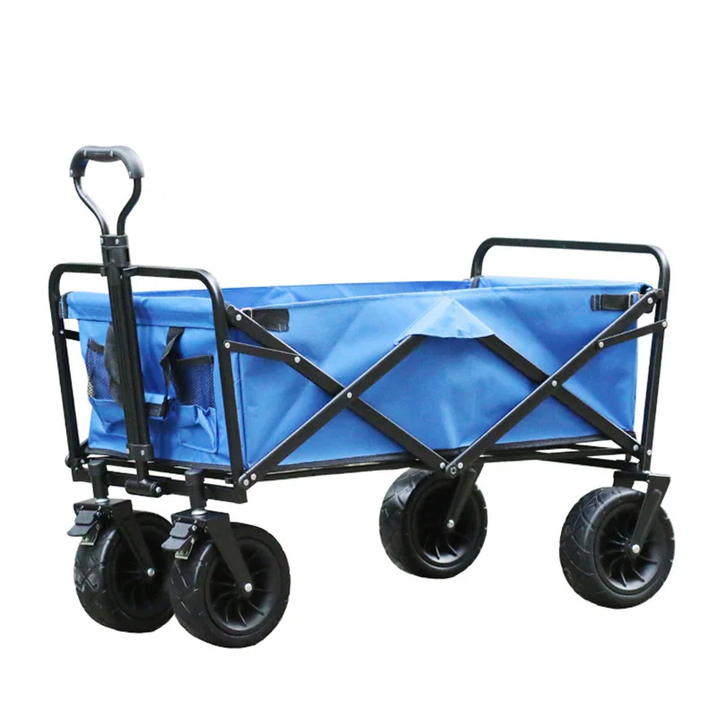Outdoor Camp Cart Home Shopping Cart Portable Foldable Trolley Car Camping Car Fishing Equipment Trolley