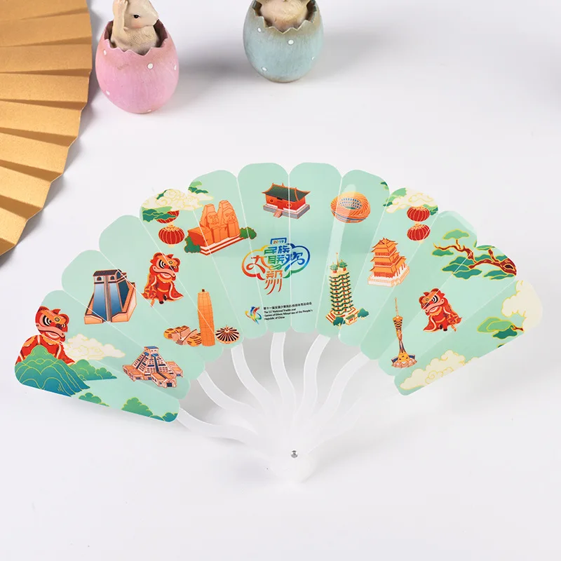PP Plastic cartoon advertising hand fan decorative hand fans