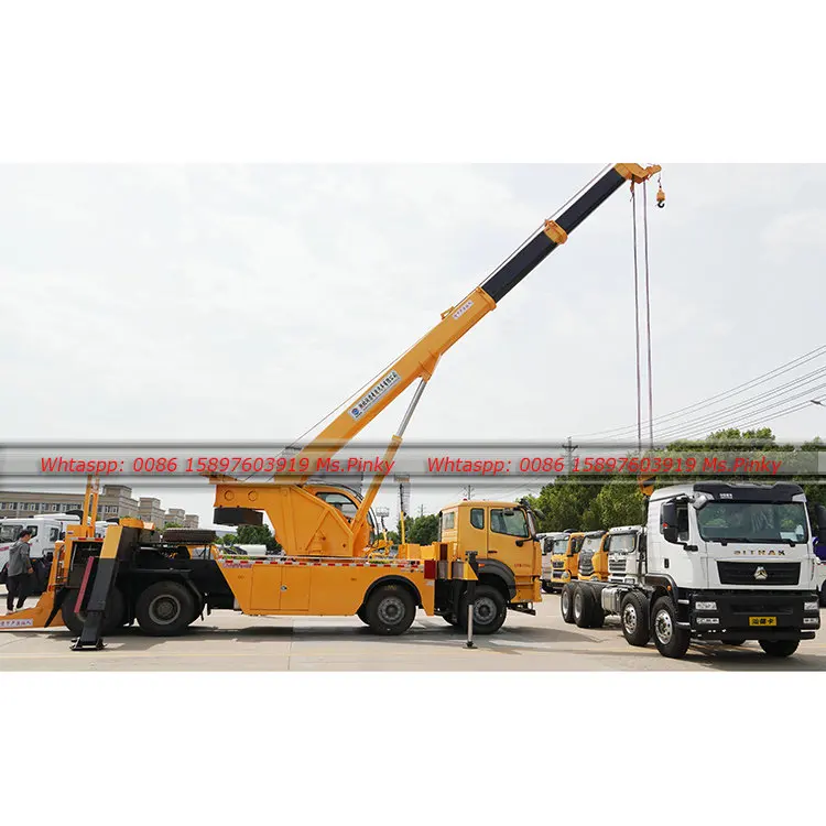 Sinotruk HOWO 8*4 8x4 360 degree Tow Truck Wrecker with 30 tons Crane