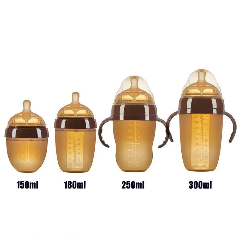 wholesale High Quality BPA free Wide Neck squeeze silicone baby bottle silicone feeding bottle
