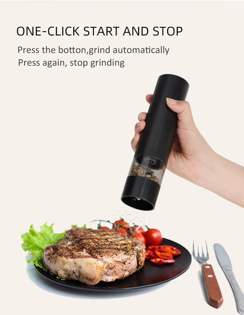 Wedding Gifts for Guests Type-C USB Electric Pepper Grinder Mills Fully Automatic Spice Salt Mill Machine with Ceramic Core