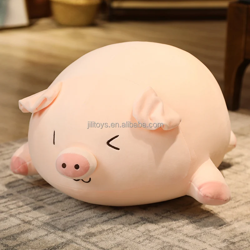 soft stuffed plush animal toys laying down custom stuffed pig plush toys pillow for kids girl
