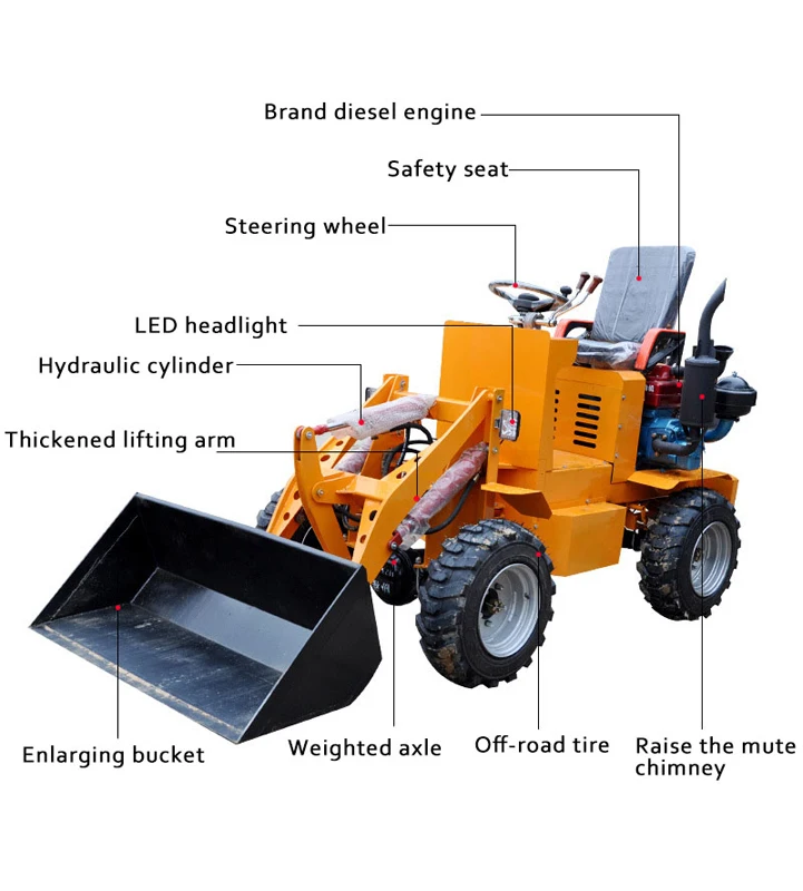 New Battery Operated 0.3ton Loader Electric Mini 300kg Front End Loader