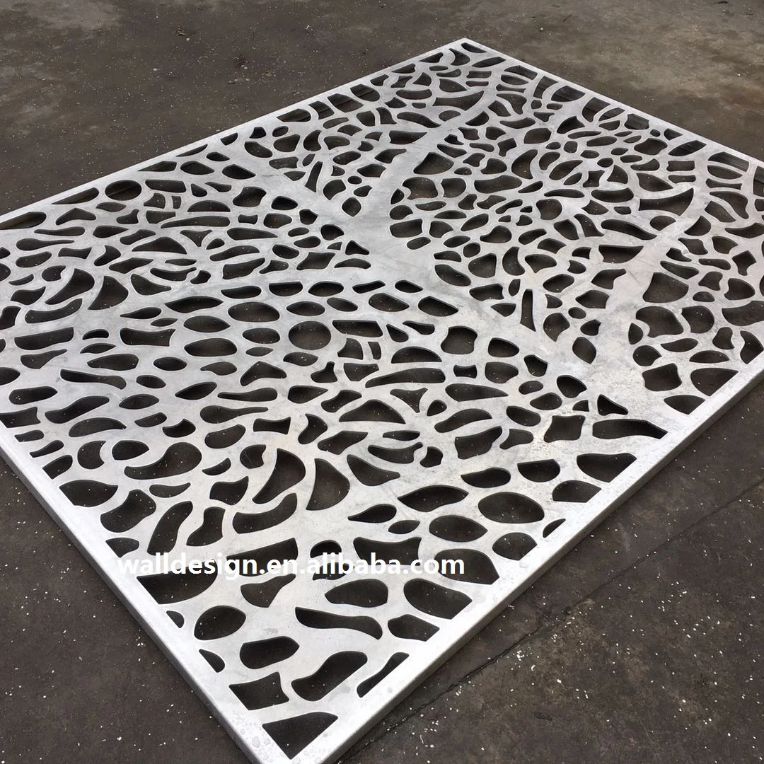 customized laser cut aluminum mesh metal decorative privacy garden perforated fence