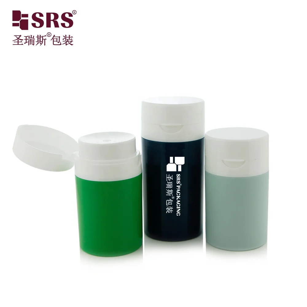 Flip Cap Round Shape Empty Recycled Lotion Pump 100ml PP Airless Bottle