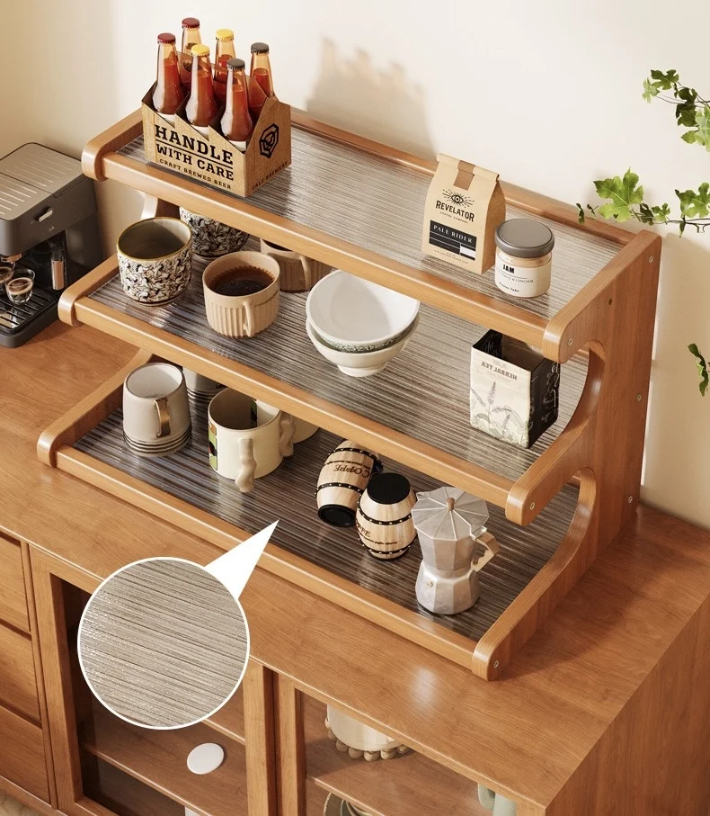 Bamboo Wood Plastic Multi-Layer Desktop Organizer Cup Stationery Storage Display Rack for Office Desk Countertop Box Packaging
