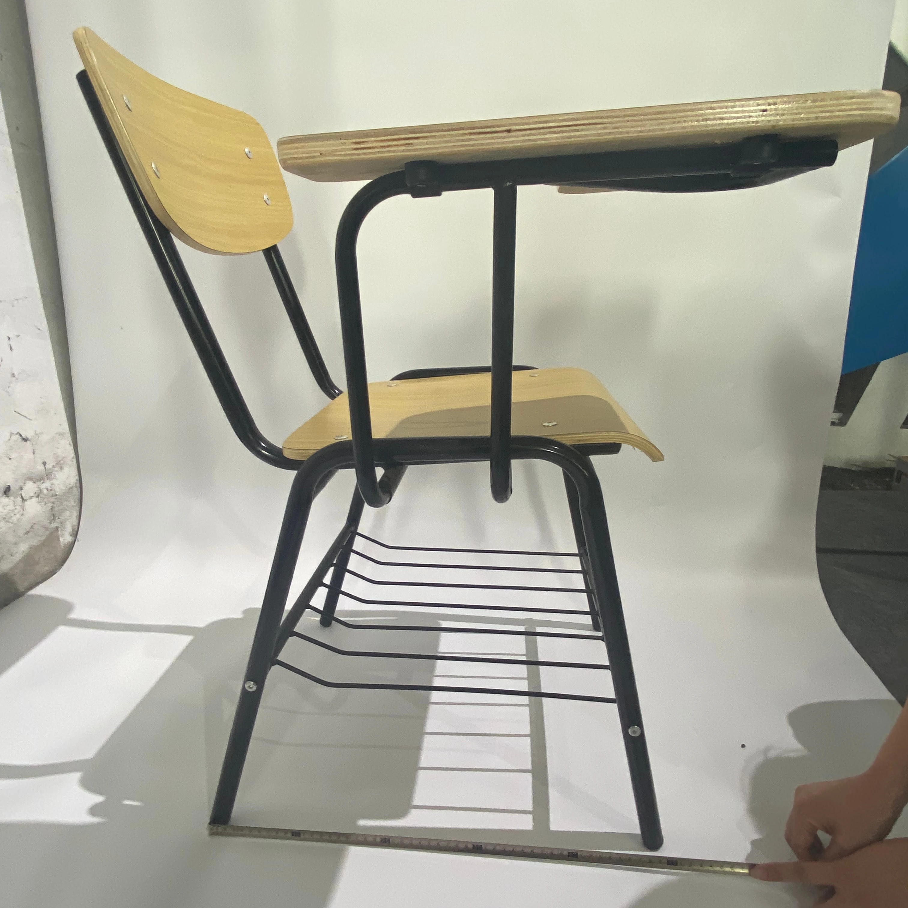 Plywood Writing Pad Chair school furniture student desk and chair Stackable School Chair with Plywood