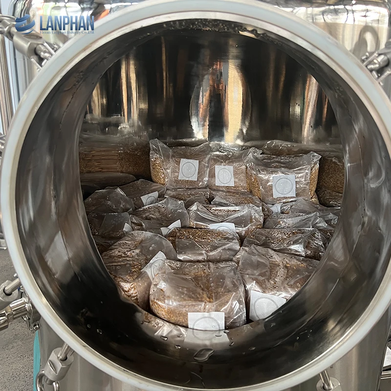 Large capacity 330 liter fully 304 stainless steel mushroom substrate bag autoclave sterilizer sterilization machine price