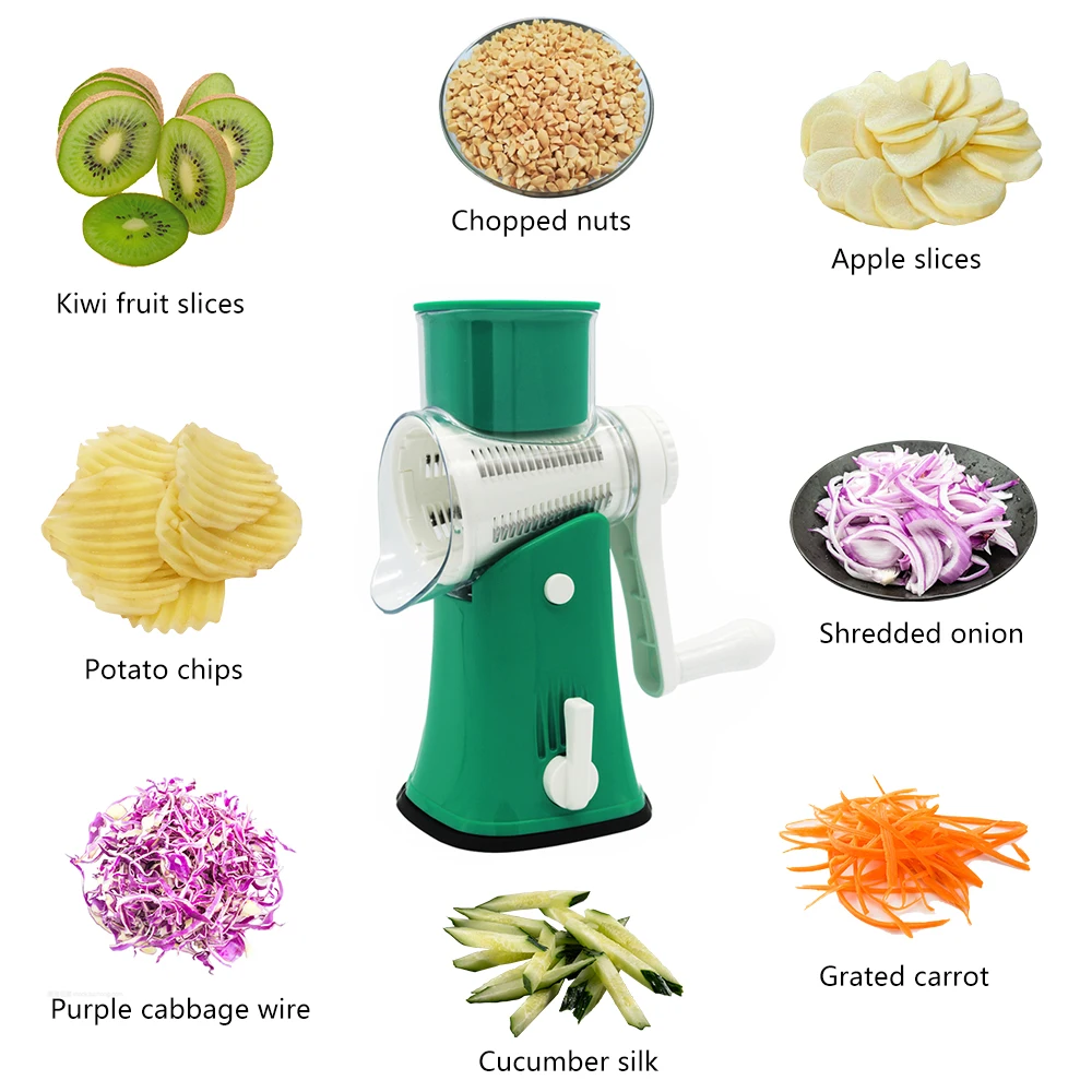 2024 New Rotary Graters 5 In 1 Cheese Grater Cheese Grater With Container And Lid Slicer For Kitchen Slicer Vegetable Cutter