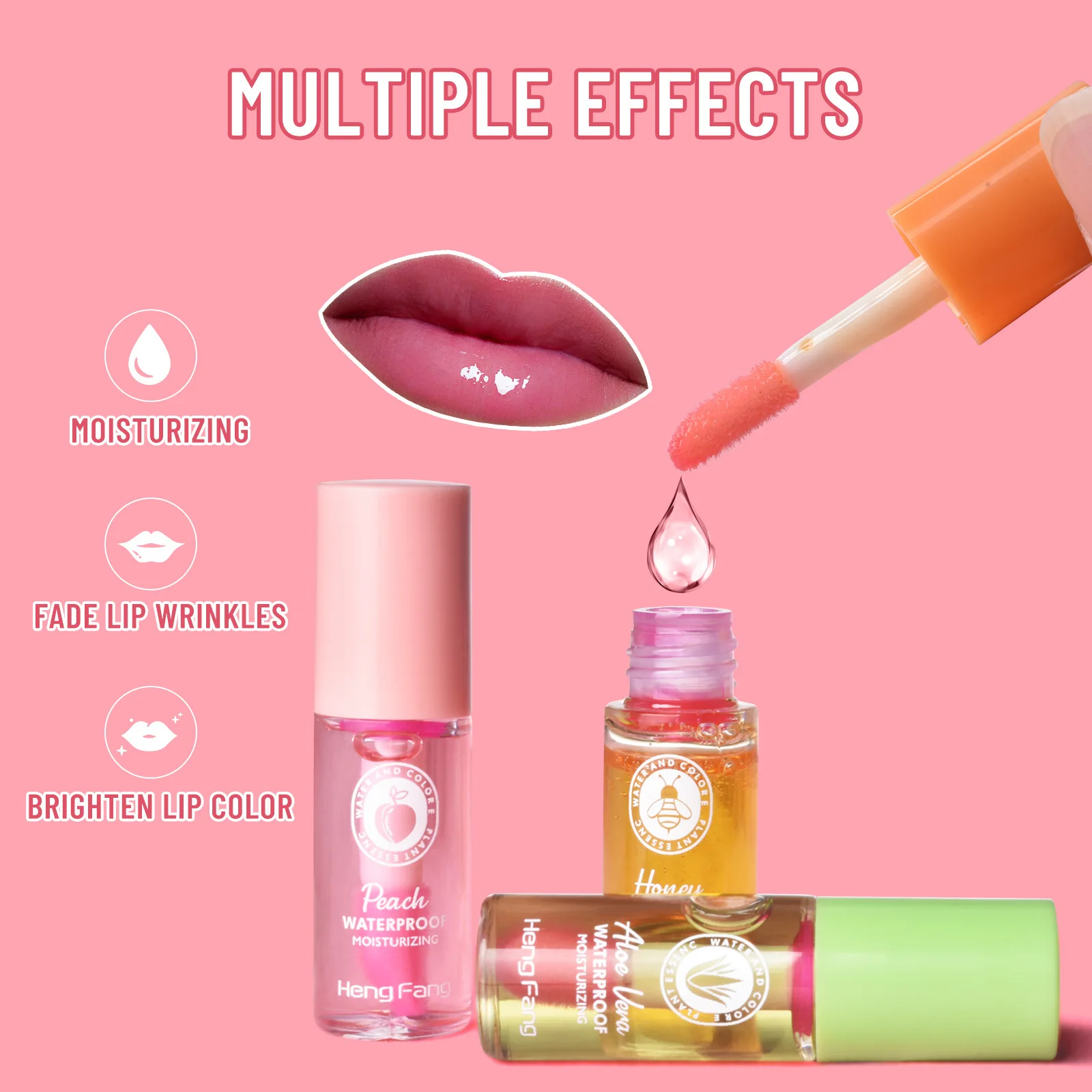 Natural Mineral Nourishing Honey Lip Balm Oil For Organic Custom Logo Lip Plumper Gloss Change Color Cheap For Female