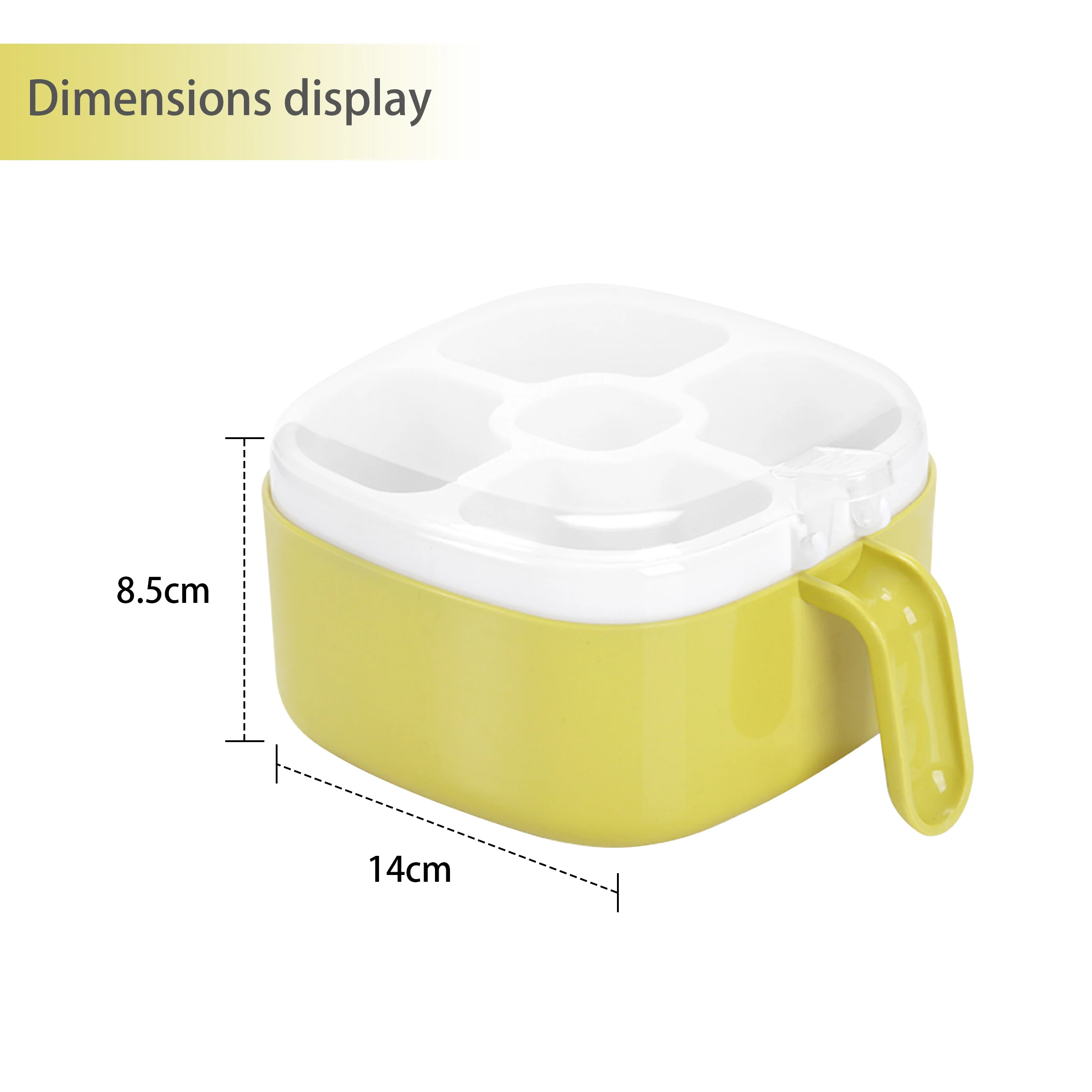 Wholesale hot products environmental protection plastic with lid with spoon 5 compartments spice box kitchen supplies