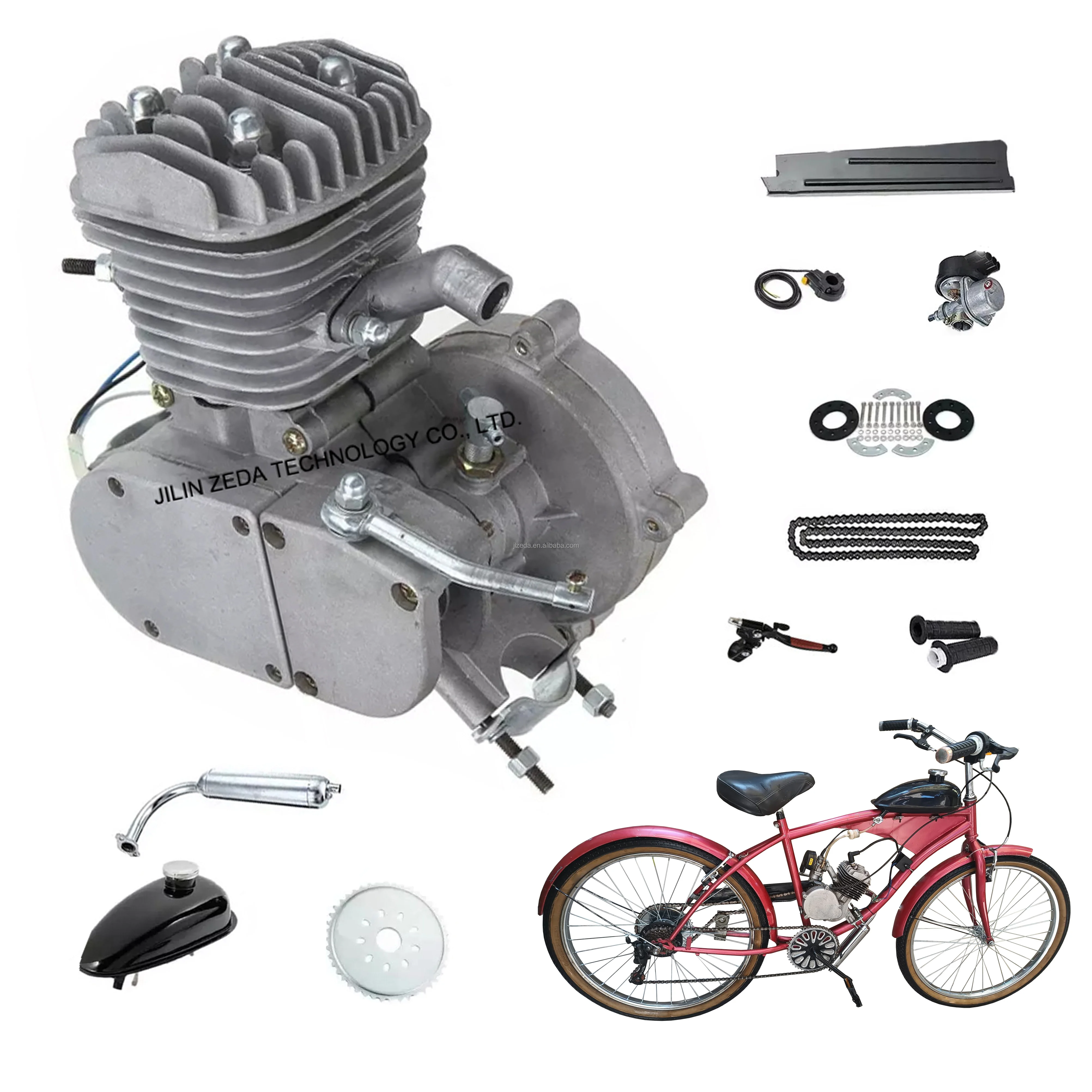 DIY велосипедный мотор 2 темпа 80cc 100cc газовый двигатель велосипед