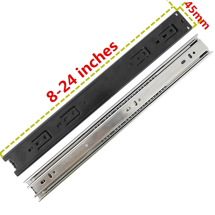 Factory 4510 Telescopic Channel Rail 45mm Drawer Runner Stainless Steel Drawer Slide