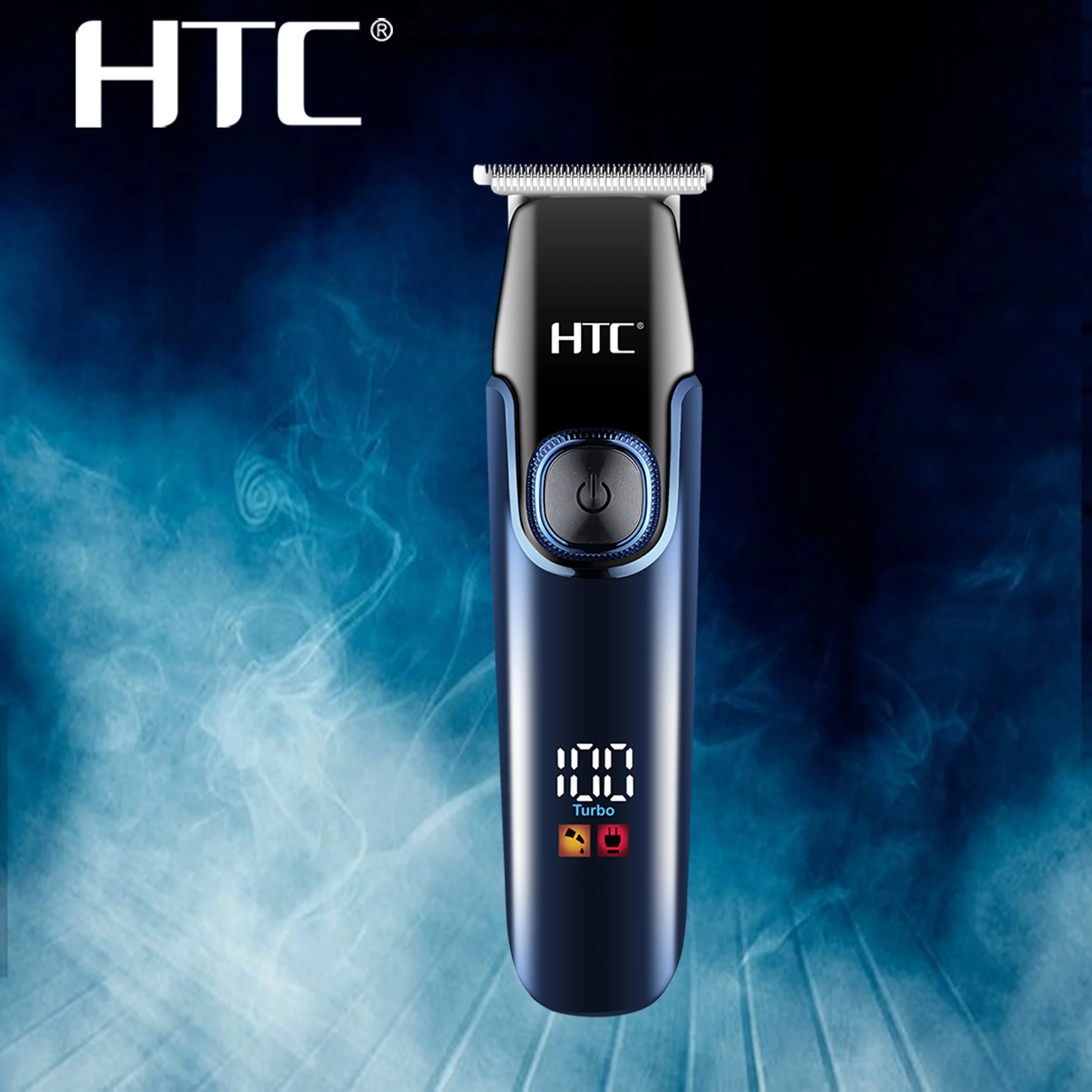 HTC AT-588 professional Black diamond concept barber hair clipper high speed men hair trimmer
