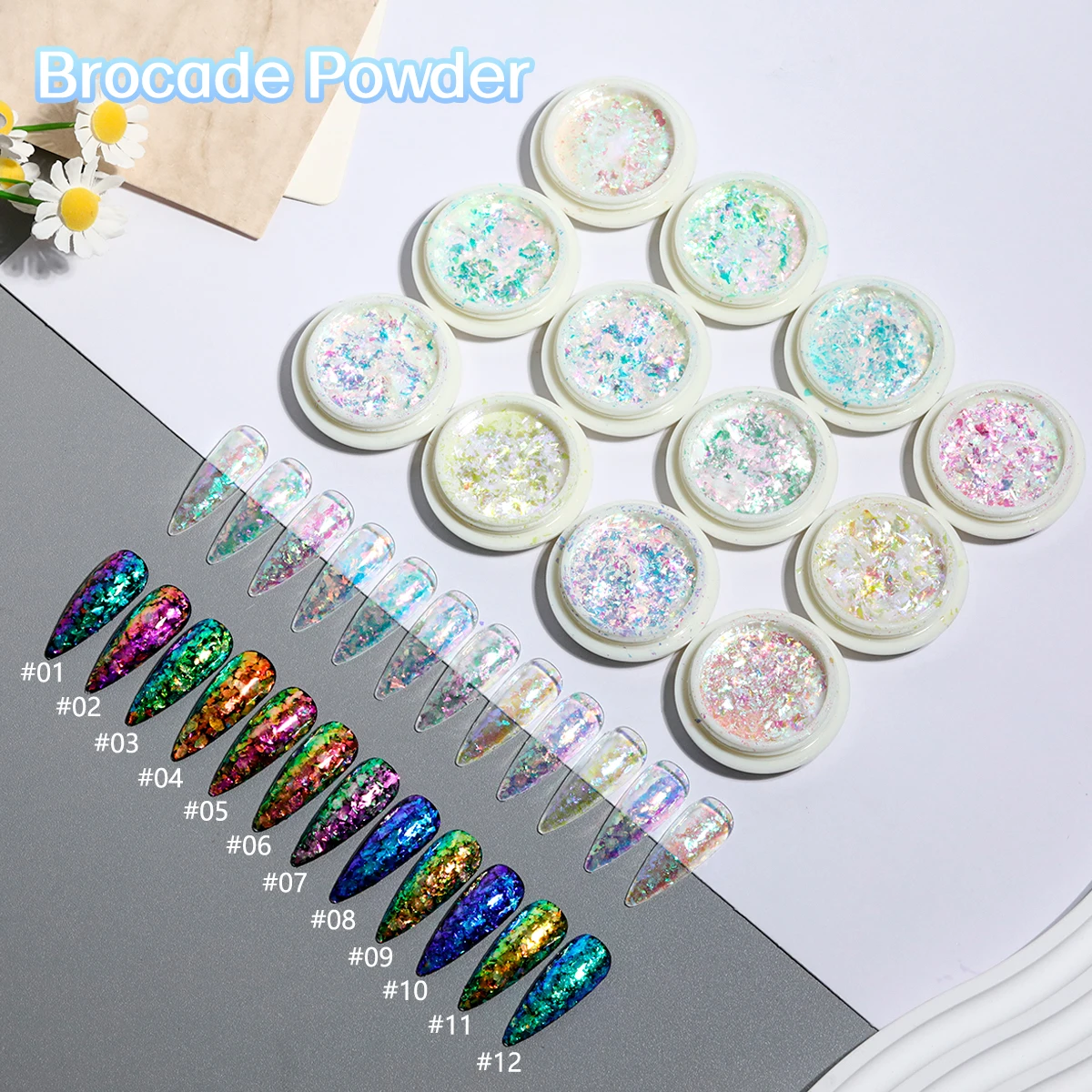 Chameleon Cloud Brocade Flakes Glitter Powder Net Colorful Chameleon Powder Easy To Broken Sequins powder