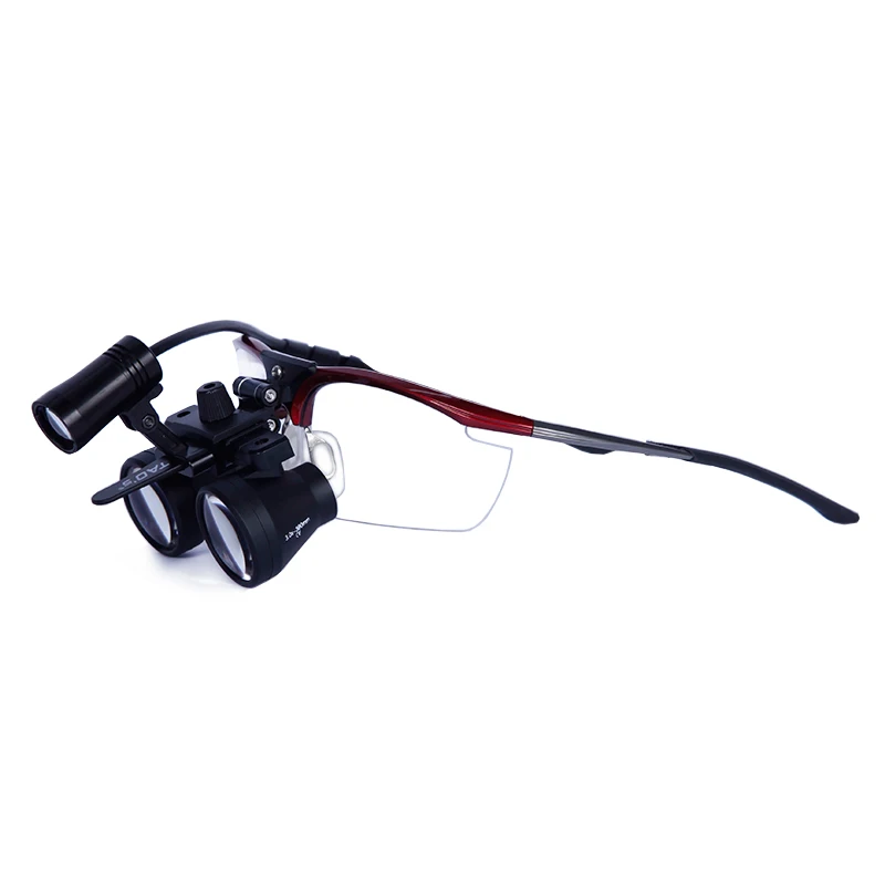 TAOS NS3.0x 380mm P1 Black Galilean surgical dental loupes maginifiers with led light 21x