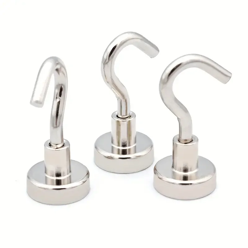 D12mm strong magnet hook high quality round shape neodymium magnetic hook magnet