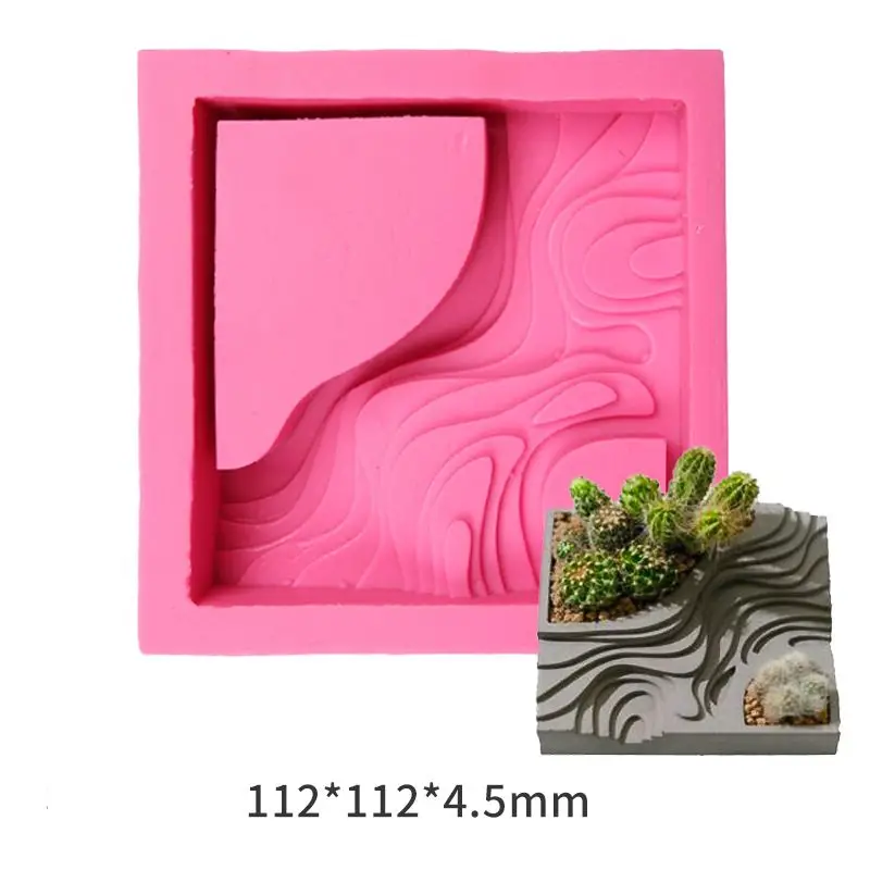 New Design Terrace Potting  Flower Pot Crystal 3d Diy Baking Decorating Craft  Silicone Succulent Clay Soap Cake Molds