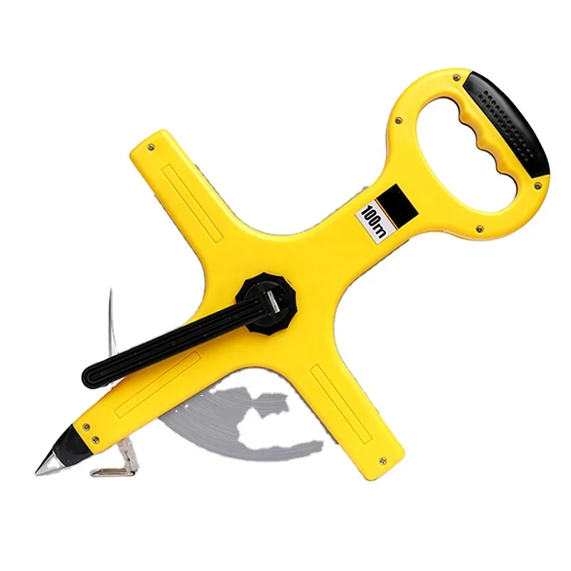 50m/160ft Long Measuring Tape Fiberglass carbon steel Orange Rubber  Magnet Single Color Box 32MM