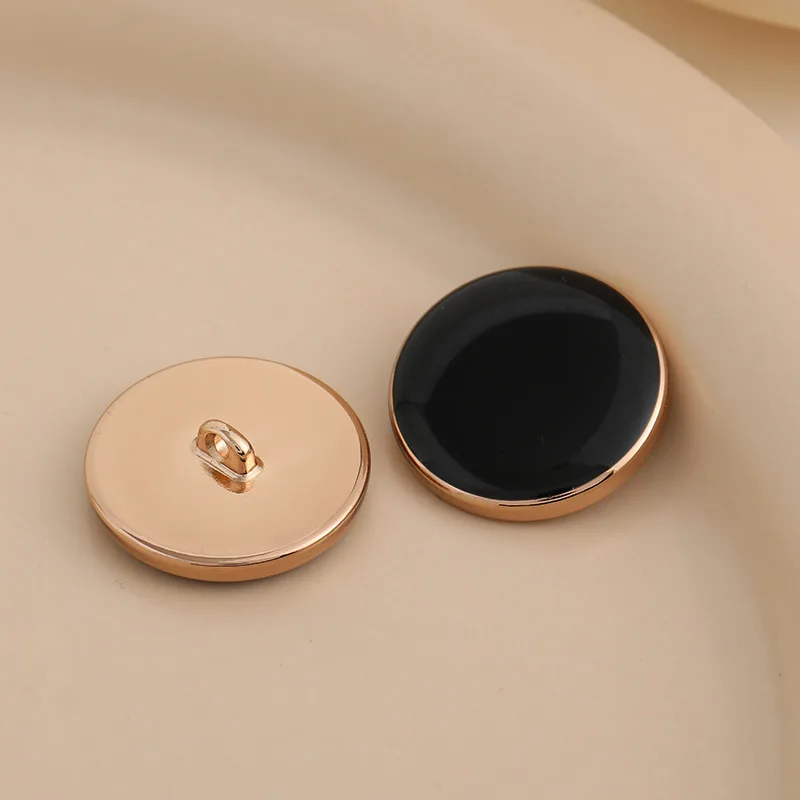 Manufacture accessories good quality custom logo alloy brass metal round thread sewing buttons