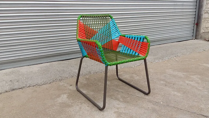 Современное плетеное кресло из ротанга, уличный алюминиевый цветной стул