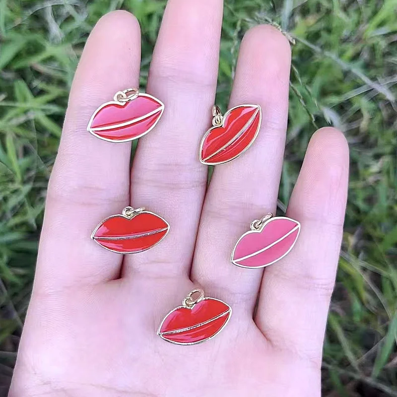 CH-LAP1216 Enamel purple grape pendant,gold plated red lip pendant, Christmas glove/bell pendant wholesale for jewelry making