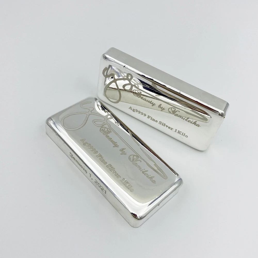 1 Kilo Premium Ag9999 Solid Silver Bar to be Customized with Your Logo