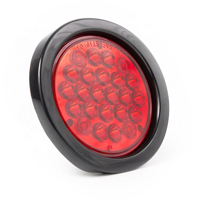 24  Piranha LED 4 Inch Round RV Tail Light for Truck Trailer Van Lorry Stop Turn Tail Combination Lights With rubber grommet
