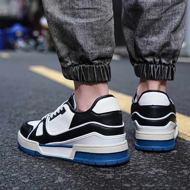 Manufacture High Quality Custom High Low Cut Luxury PU Leather Blank Men Skate Basketball Style Shoes