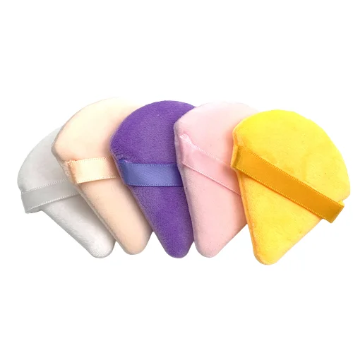 LET Small Triangle Powder Cotton Puff Fan-Shaped Fixed Makeup Honey Powder Puffing Multi-Color Beauty Tool